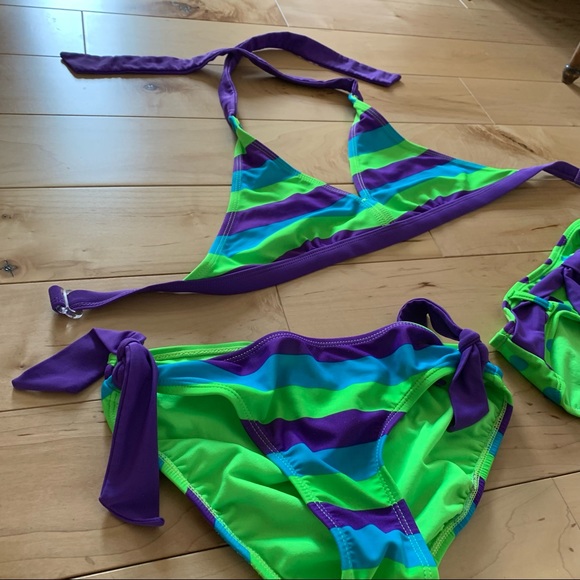 Justice 3 piece Bikini Bathing Suit Set 🌸 Size 12 - Picture 3 of 16